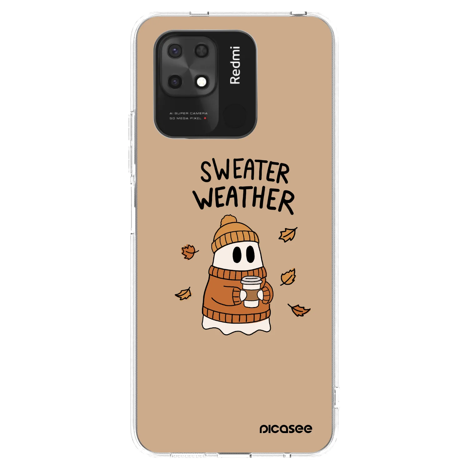 Picasee silikonowe przeźroczyste etui na Xiaomi Redmi 10C - Sweater ghost