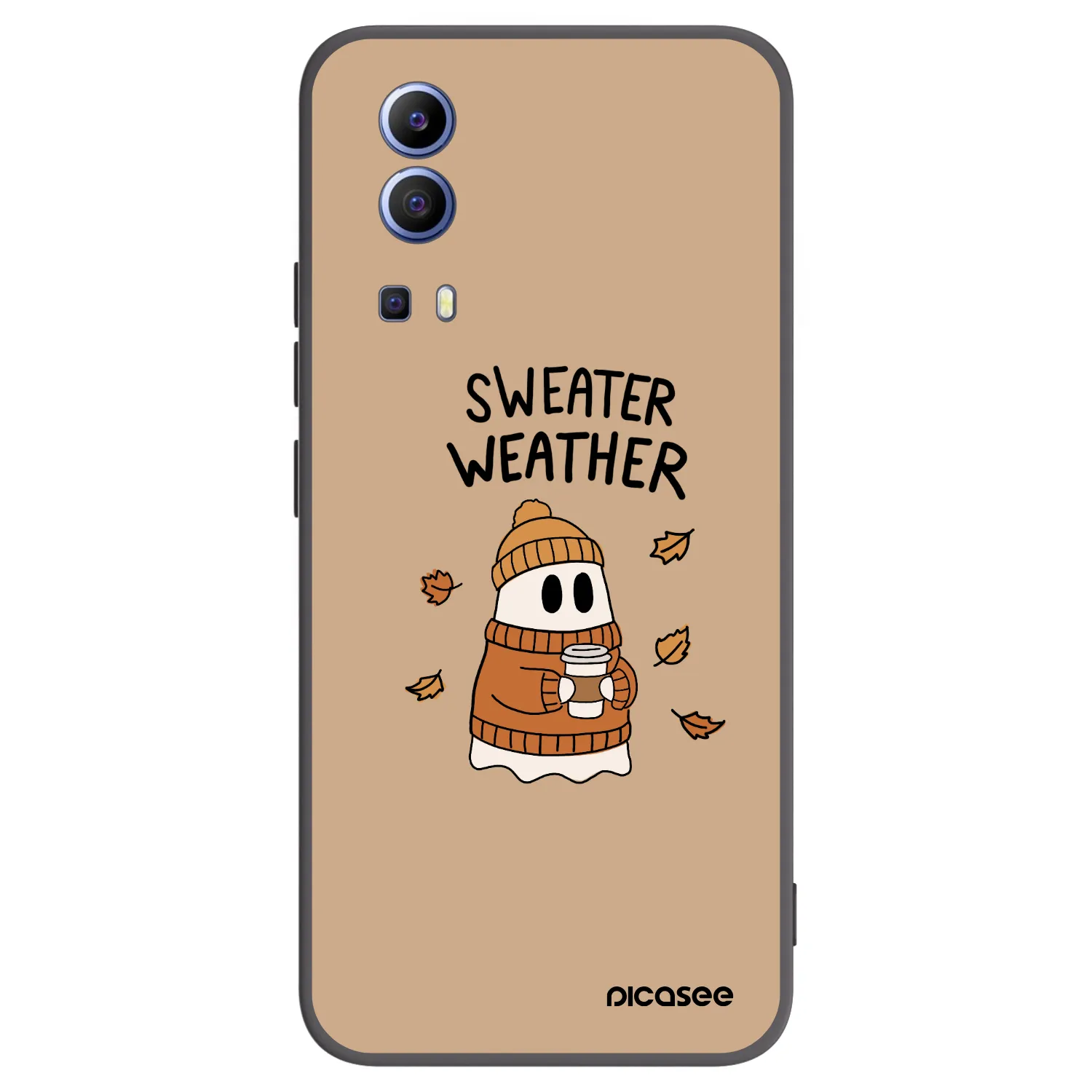 Picasee silikonowe czarne etui na Vivo Y52 5G - Sweater ghost