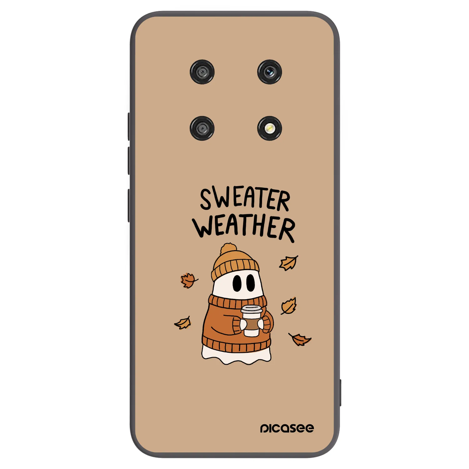 Picasee silikonowe czarne etui na Honor Magic4 Lite 5G - Sweater ghost