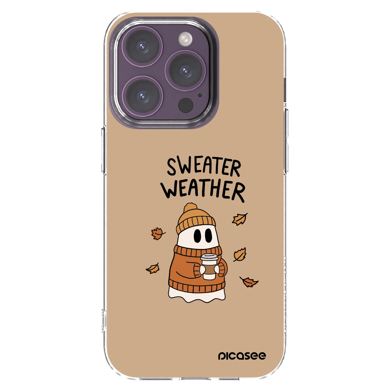 Picasee silikonowe przeźroczyste etui na Apple iPhone 14 Pro - Sweater ghost