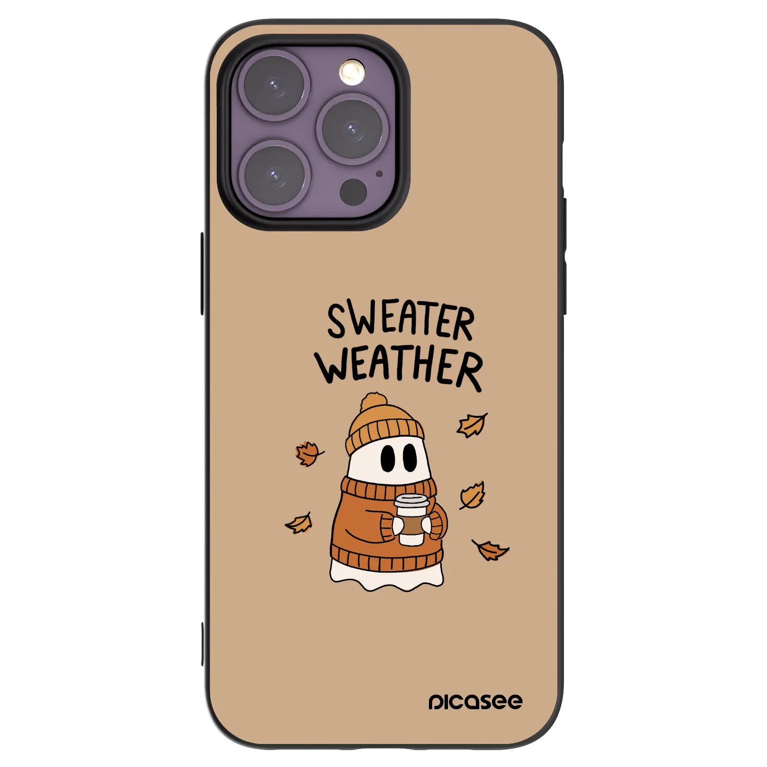 Picasee silikonowe czarne etui na Apple iPhone 14 Pro Max - Sweater ghost