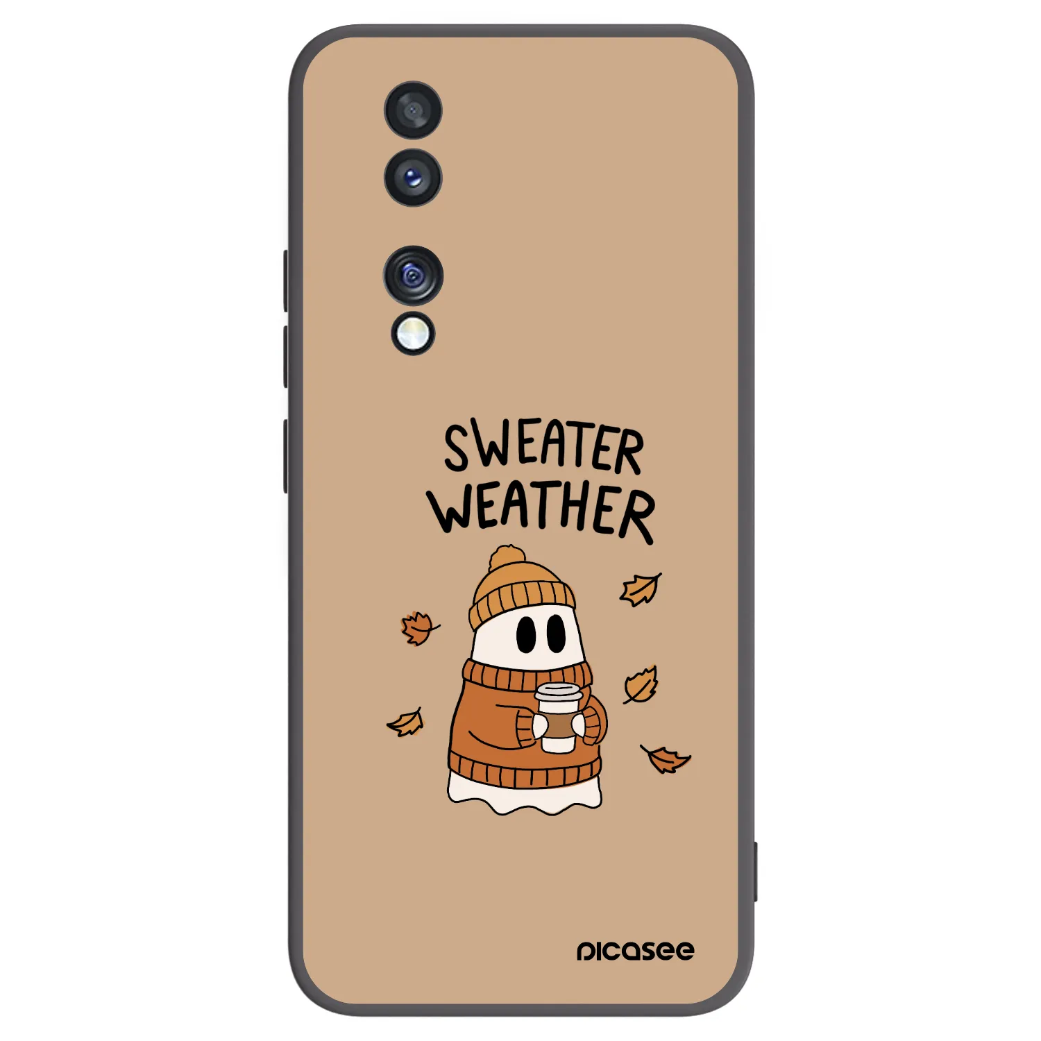 Picasee silikonowe czarne etui na Honor 70 - Sweater ghost