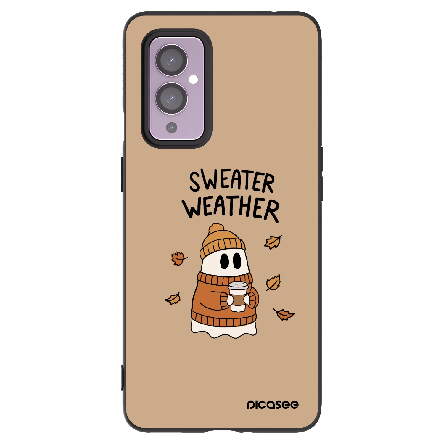 Picasee silikonowe czarne etui na OnePlus 9 - Sweater ghost