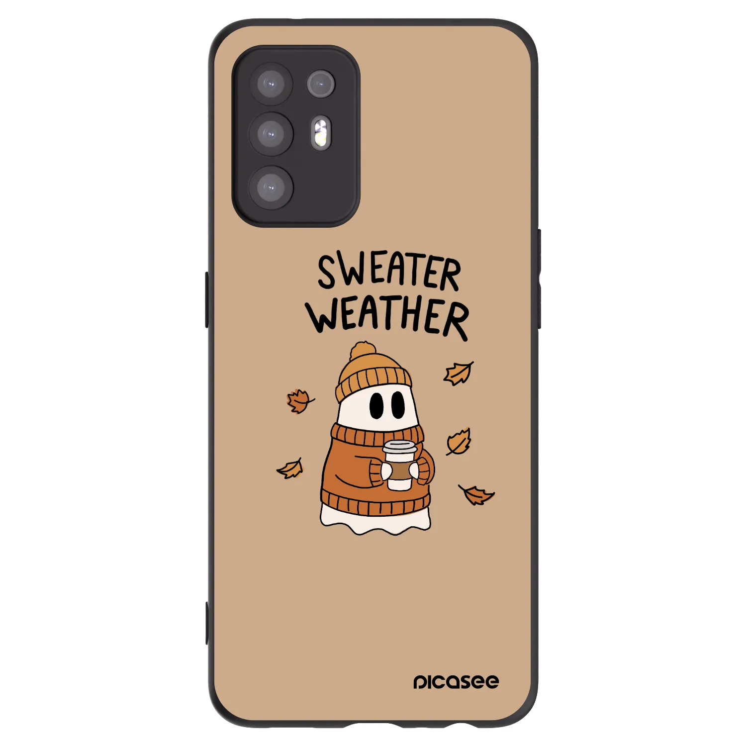 Picasee silikonowe czarne etui na OPPO A94 5G - Sweater ghost