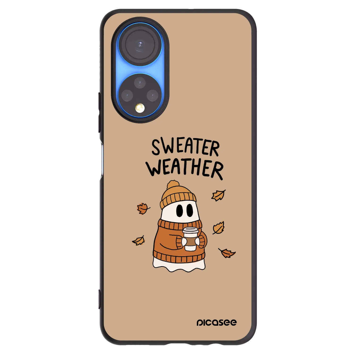 Picasee silikonowe czarne etui na Honor X7 - Sweater ghost