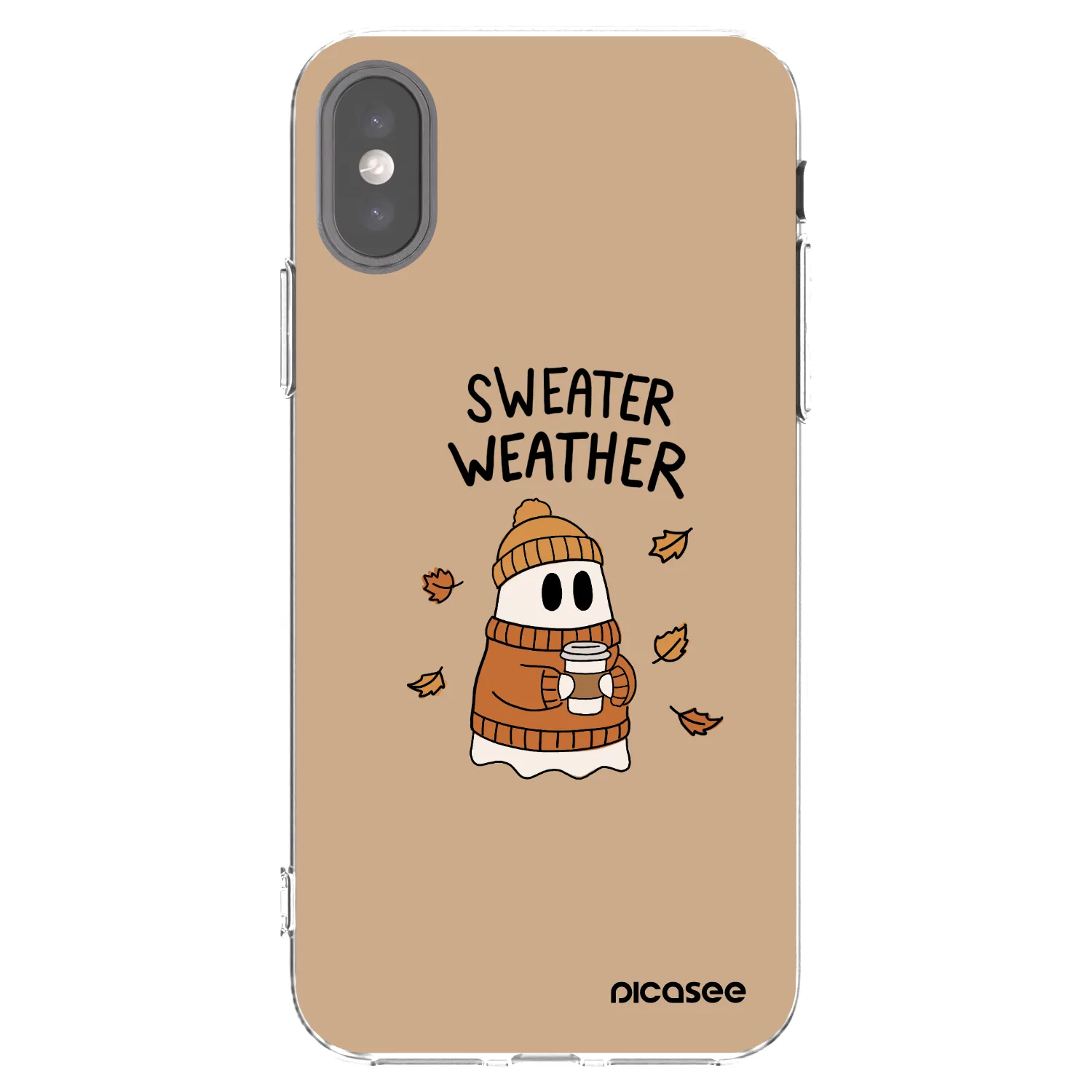 Picasee silikonowe przeźroczyste etui na Apple iPhone X/XS - Sweater ghost