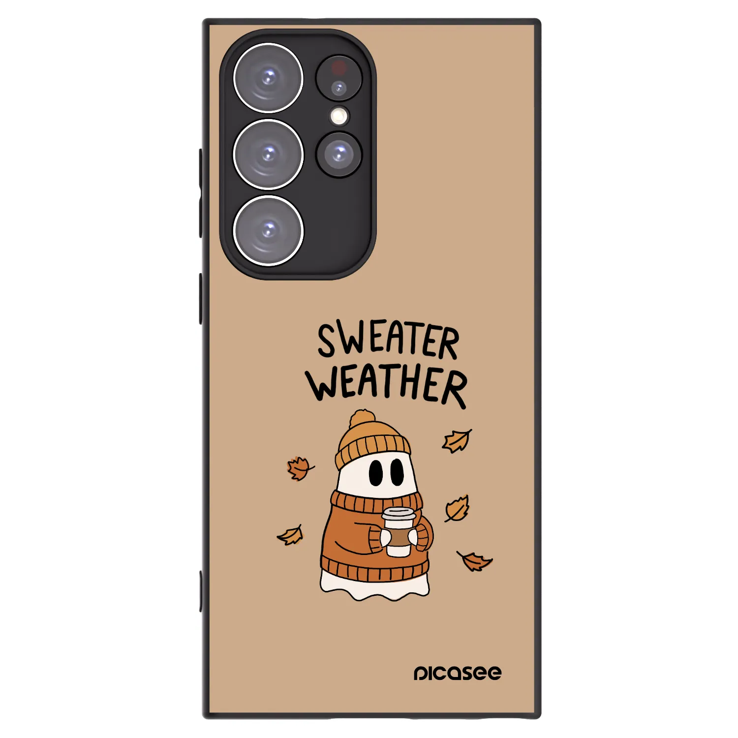 Picasee silikonowe czarne etui na Samsung Galaxy S23 Ultra 5G - Sweater ghost