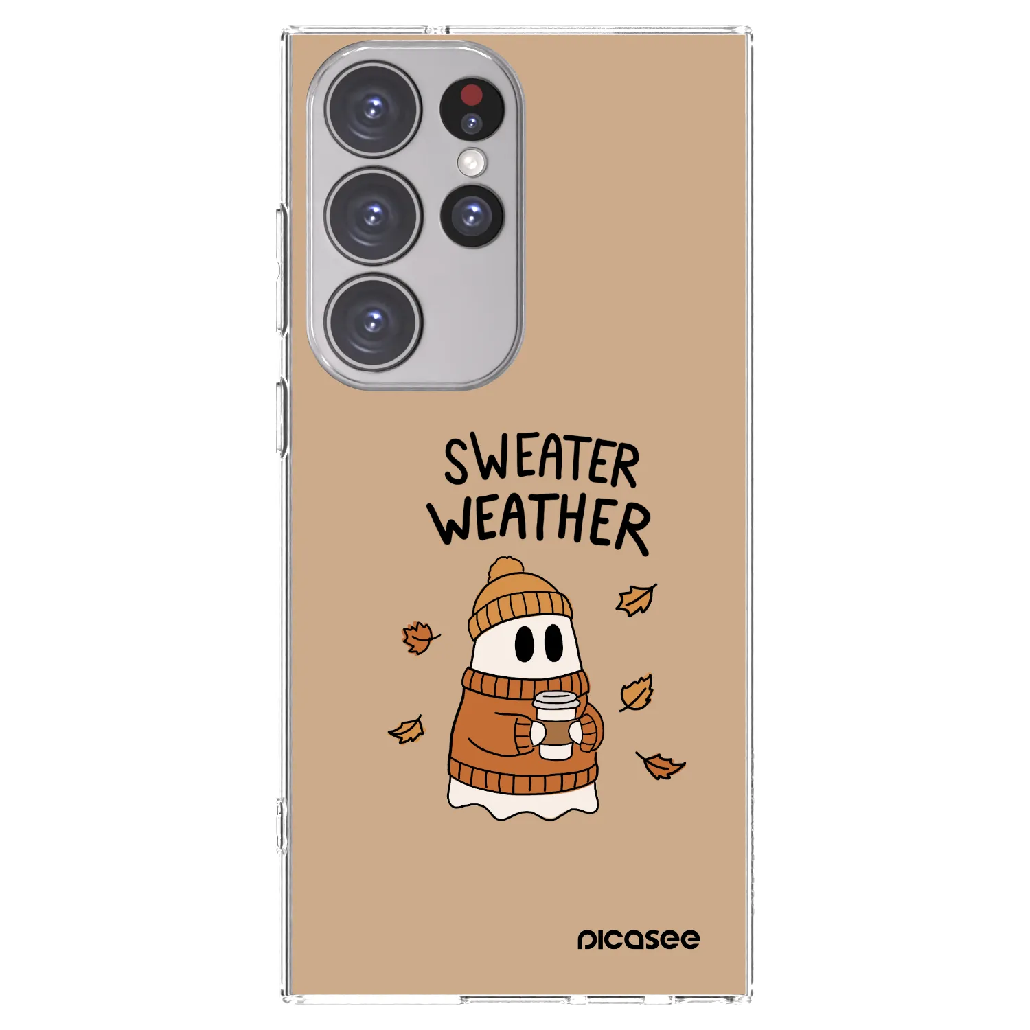 Picasee silikonowe przeźroczyste etui na Samsung Galaxy S23 Ultra 5G - Sweater ghost