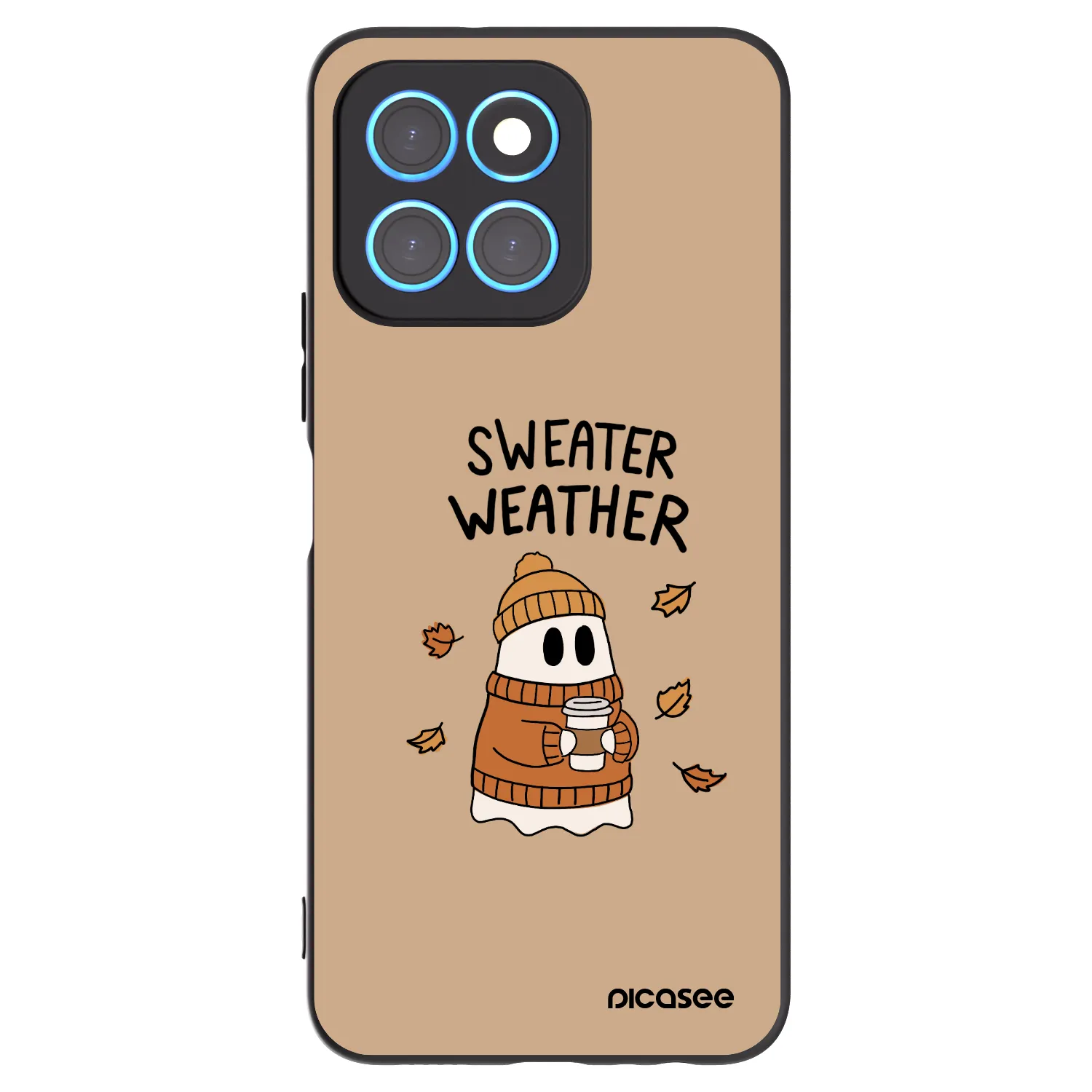Picasee silikonowe czarne etui na Honor X8 5G - Sweater ghost