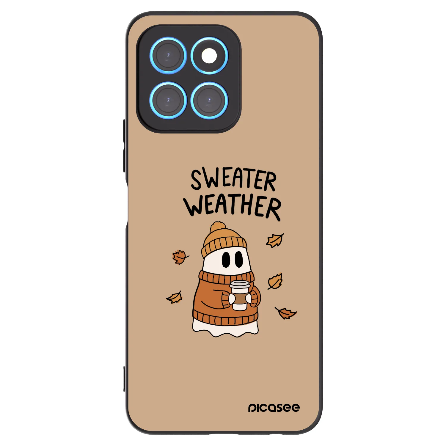 Picasee silikonowe czarne etui na Honor X6 - Sweater ghost