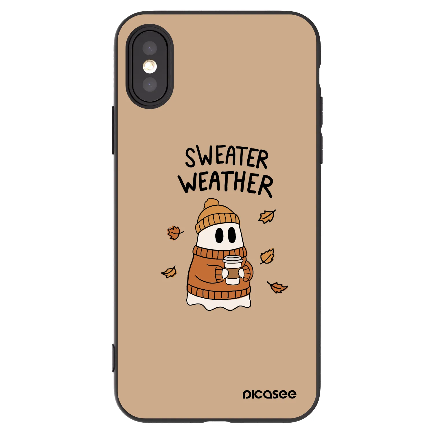 Picasee silikonowe czarne etui na Apple iPhone X/XS - Sweater ghost