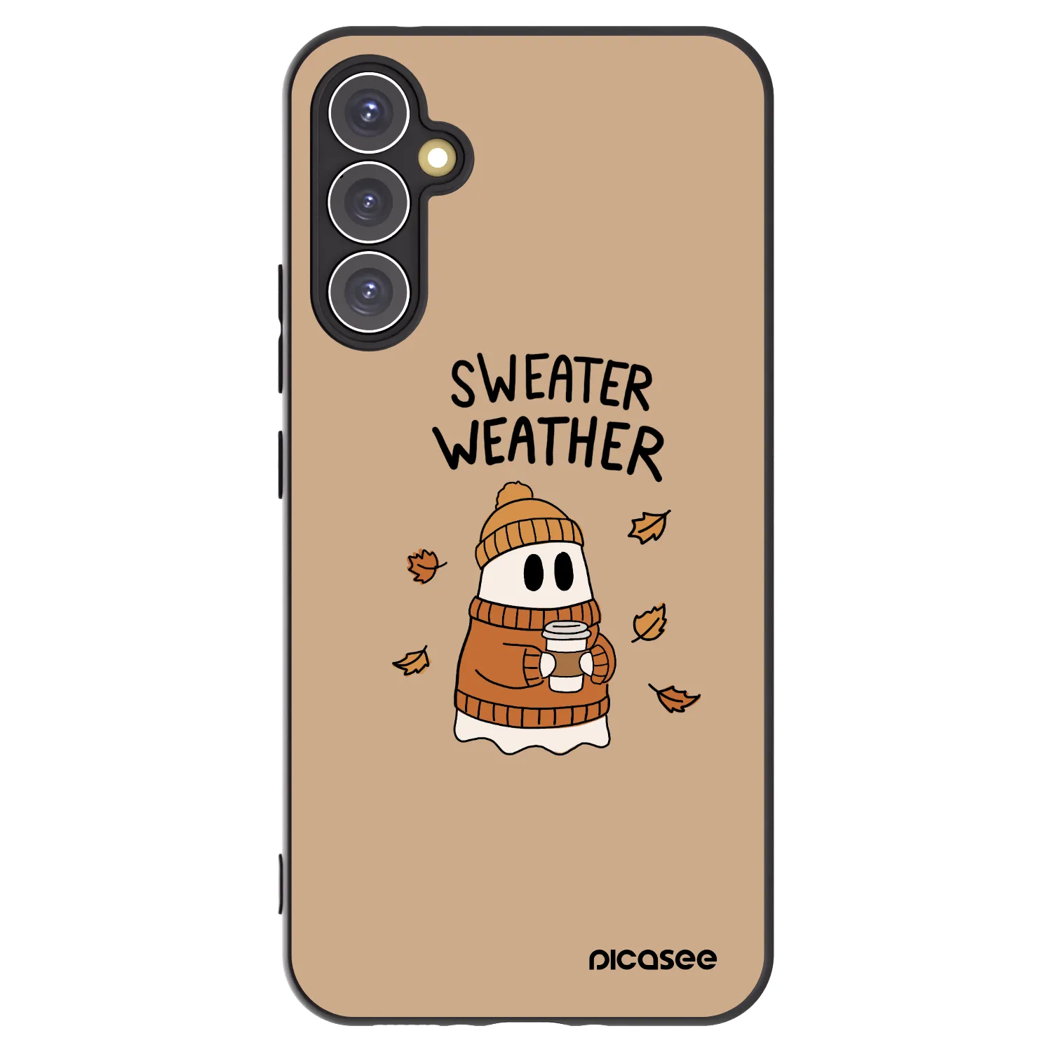 Picasee silikonowe czarne etui na Samsung Galaxy A34 5G A346B - Sweater ghost