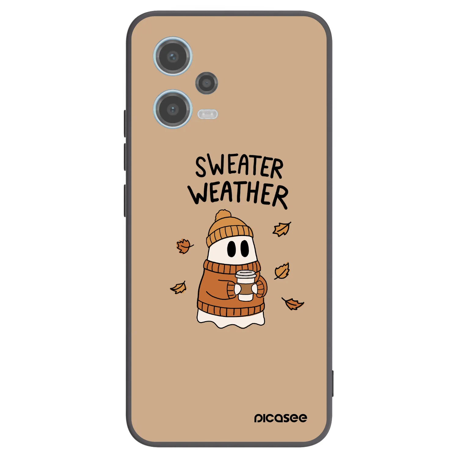 Picasee silikonowe czarne etui na Xiaomi Redmi Note 12 5G - Sweater ghost