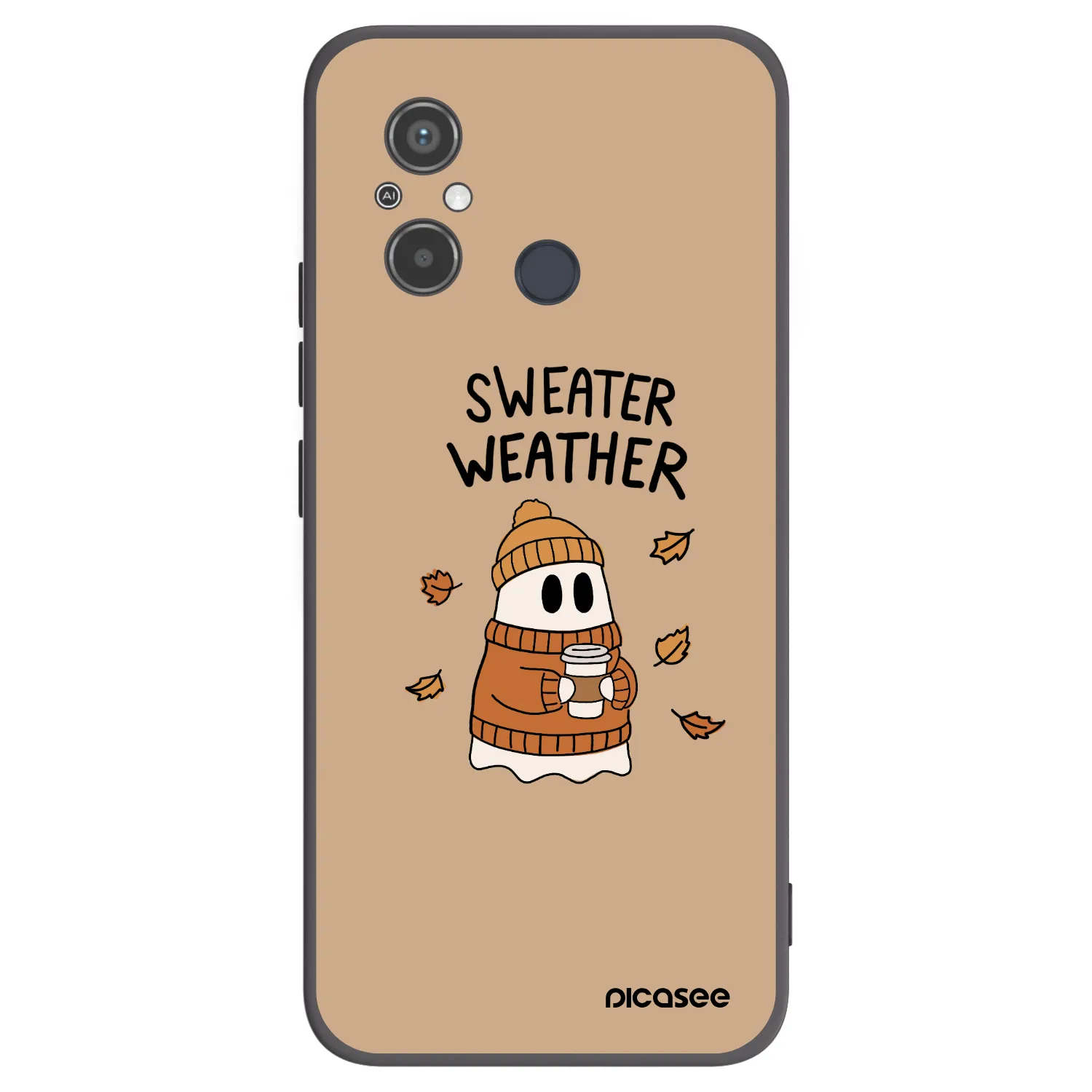 Picasee silikonowe czarne etui na Xiaomi Redmi 12C - Sweater ghost