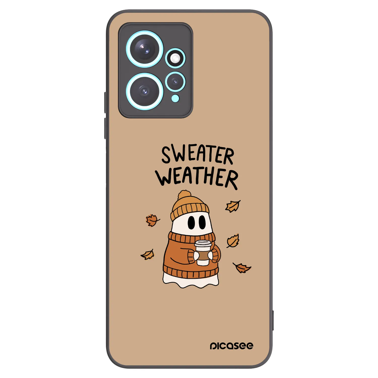 Picasee silikonowe czarne etui na Xiaomi Redmi Note 12 4G - Sweater ghost