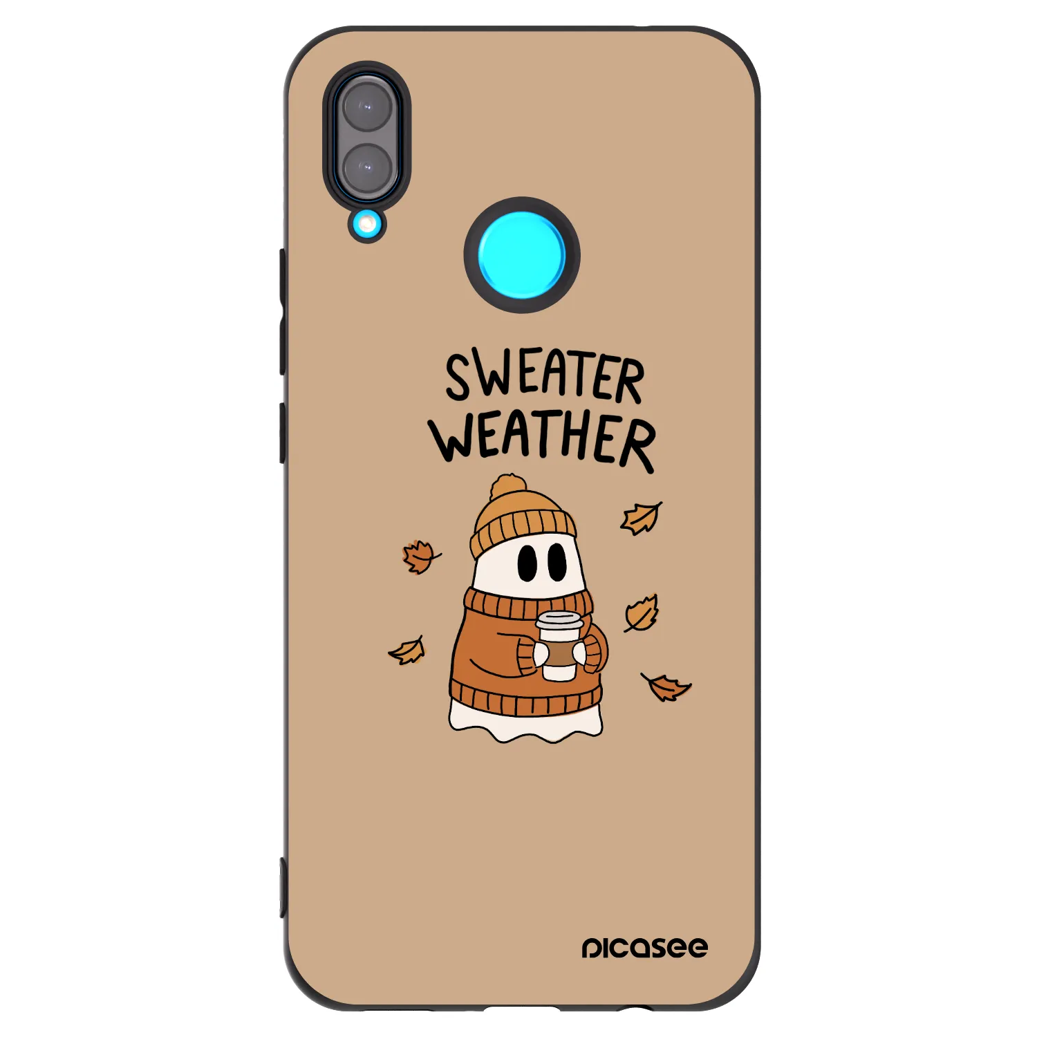 Picasee silikonowe czarne etui na Huawei Nova 3i - Sweater ghost