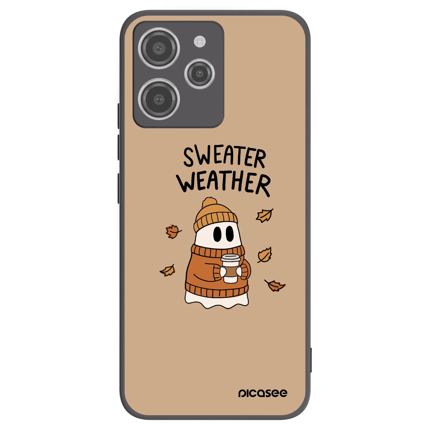 Picasee silikonowe czarne etui na Xiaomi Redmi 12 4G - Sweater ghost