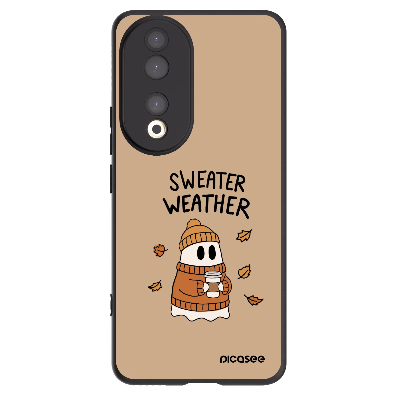 Picasee silikonowe czarne etui na Honor 90 5G - Sweater ghost