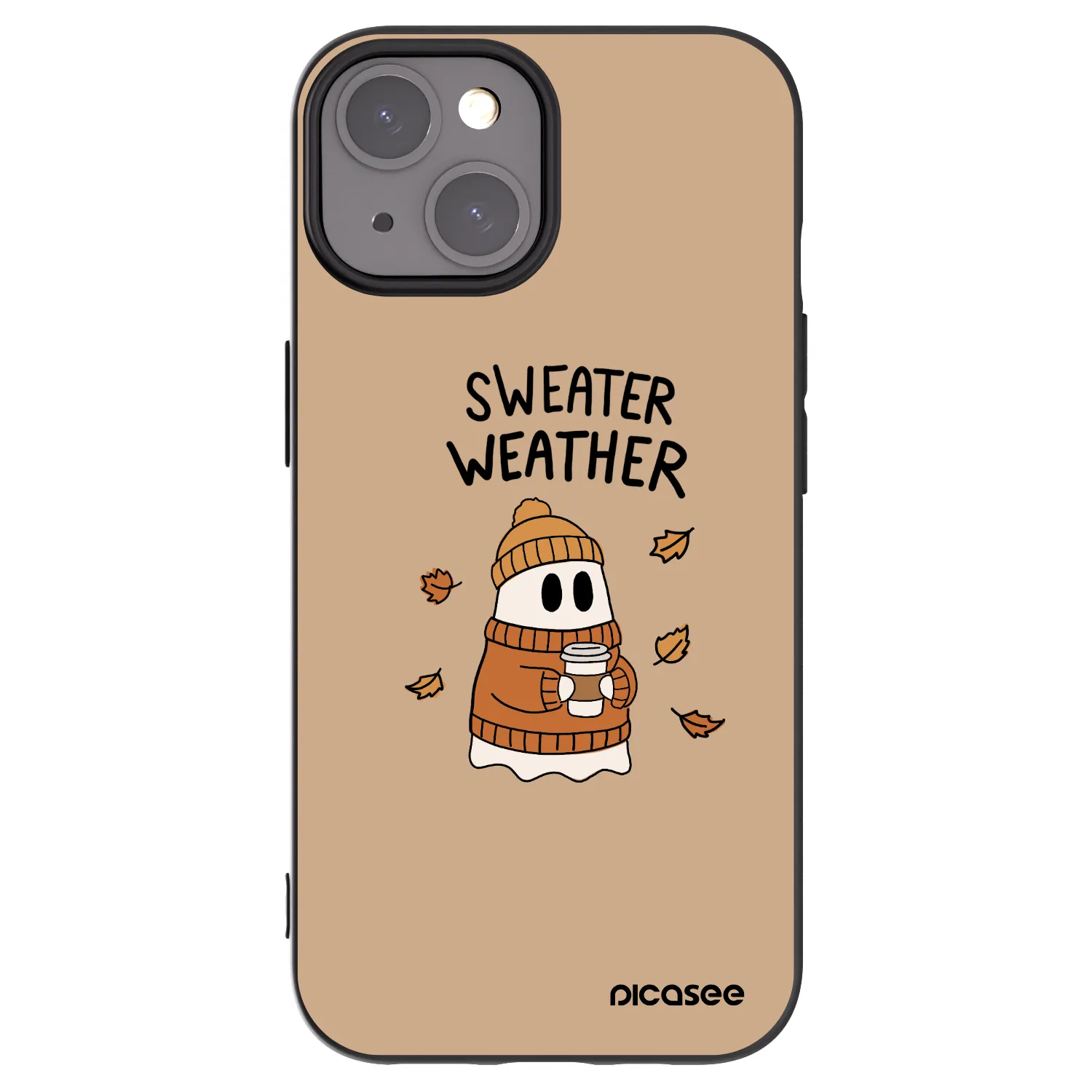 Picasee silikonowe czarne etui na Apple iPhone 15 - Sweater ghost