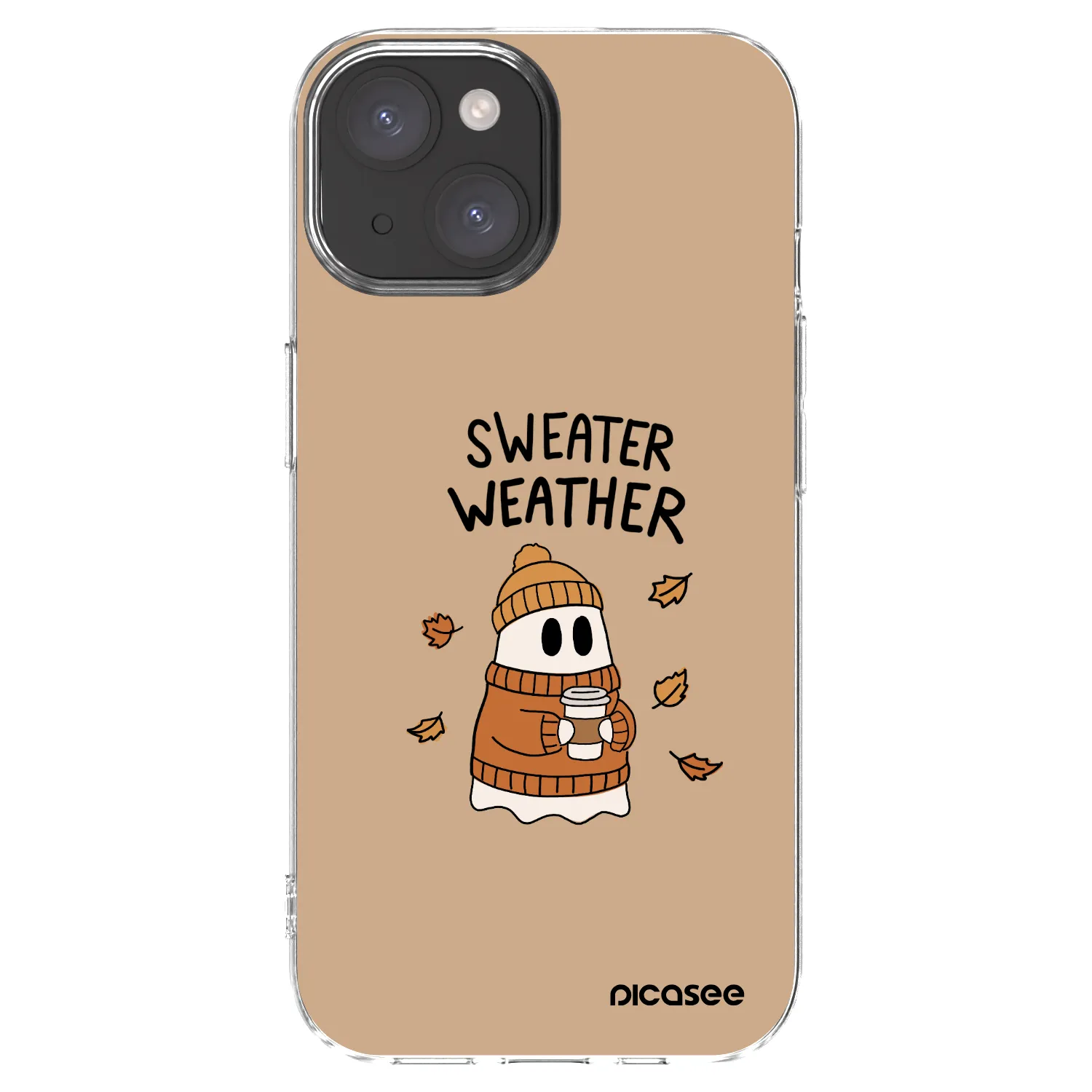 Picasee silikonowe przeźroczyste etui na Apple iPhone 15 - Sweater ghost