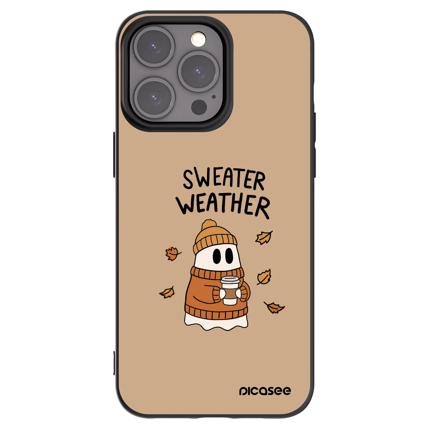 Picasee silikonowe czarne etui na Apple iPhone 15 Pro Max - Sweater ghost