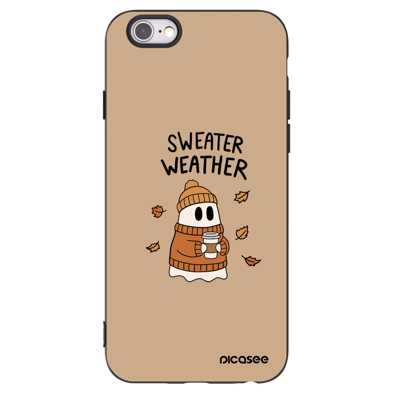 Picasee silikonowe czarne etui na Apple iPhone 6/6S - Sweater ghost