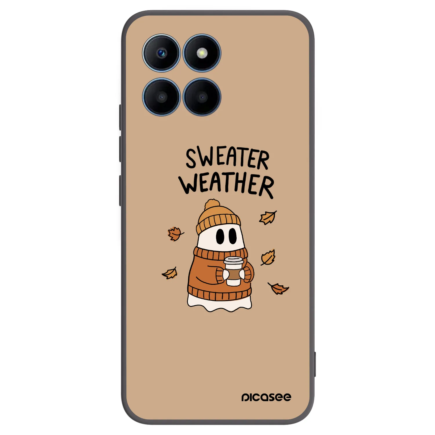 Picasee silikonowe czarne etui na Honor 70 Lite - Sweater ghost