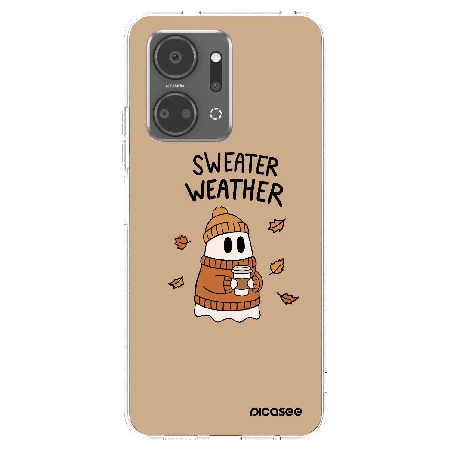 Picasee silikonowe przeźroczyste etui na Honor X7a - Sweater ghost