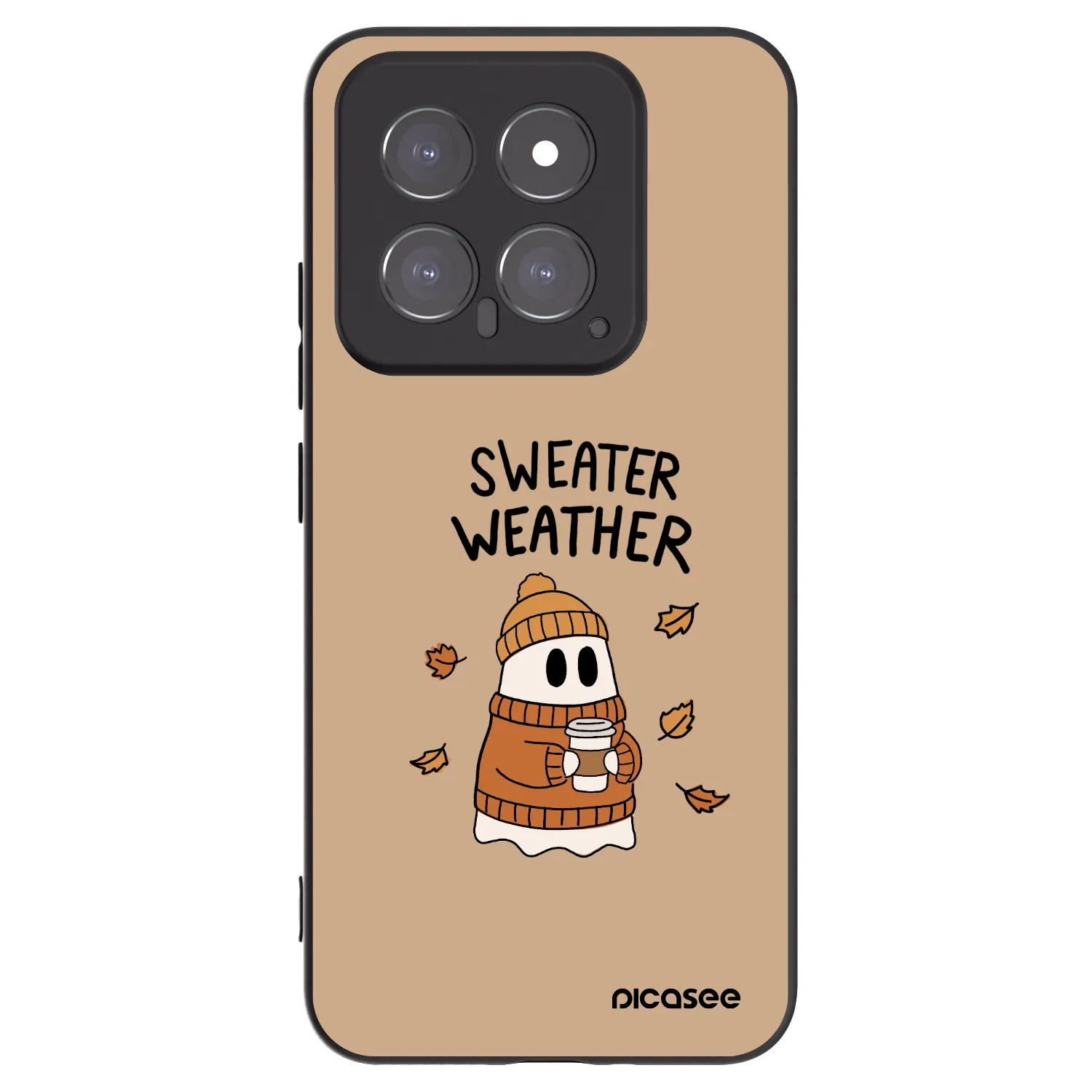 Picasee silikonowe czarne etui na Xiaomi 14 - Sweater ghost