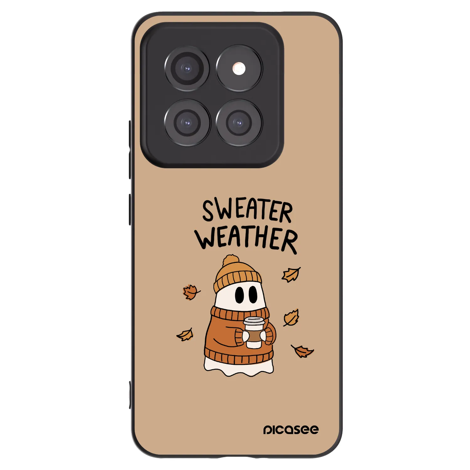 Picasee silikonowe czarne etui na Xiaomi 14 Pro - Sweater ghost