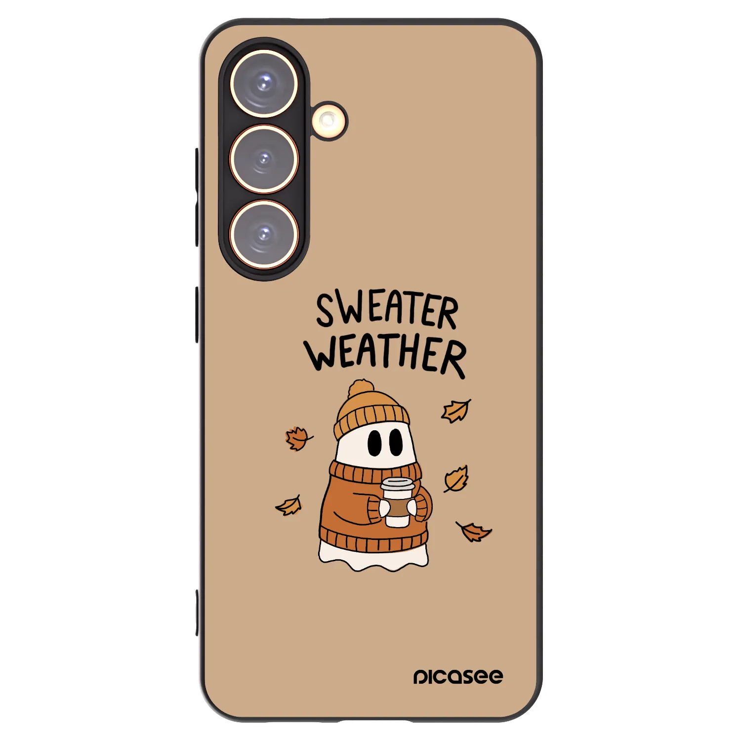 Picasee silikonowe czarne etui na Samsung Galaxy S24 S921B 5G - Sweater ghost