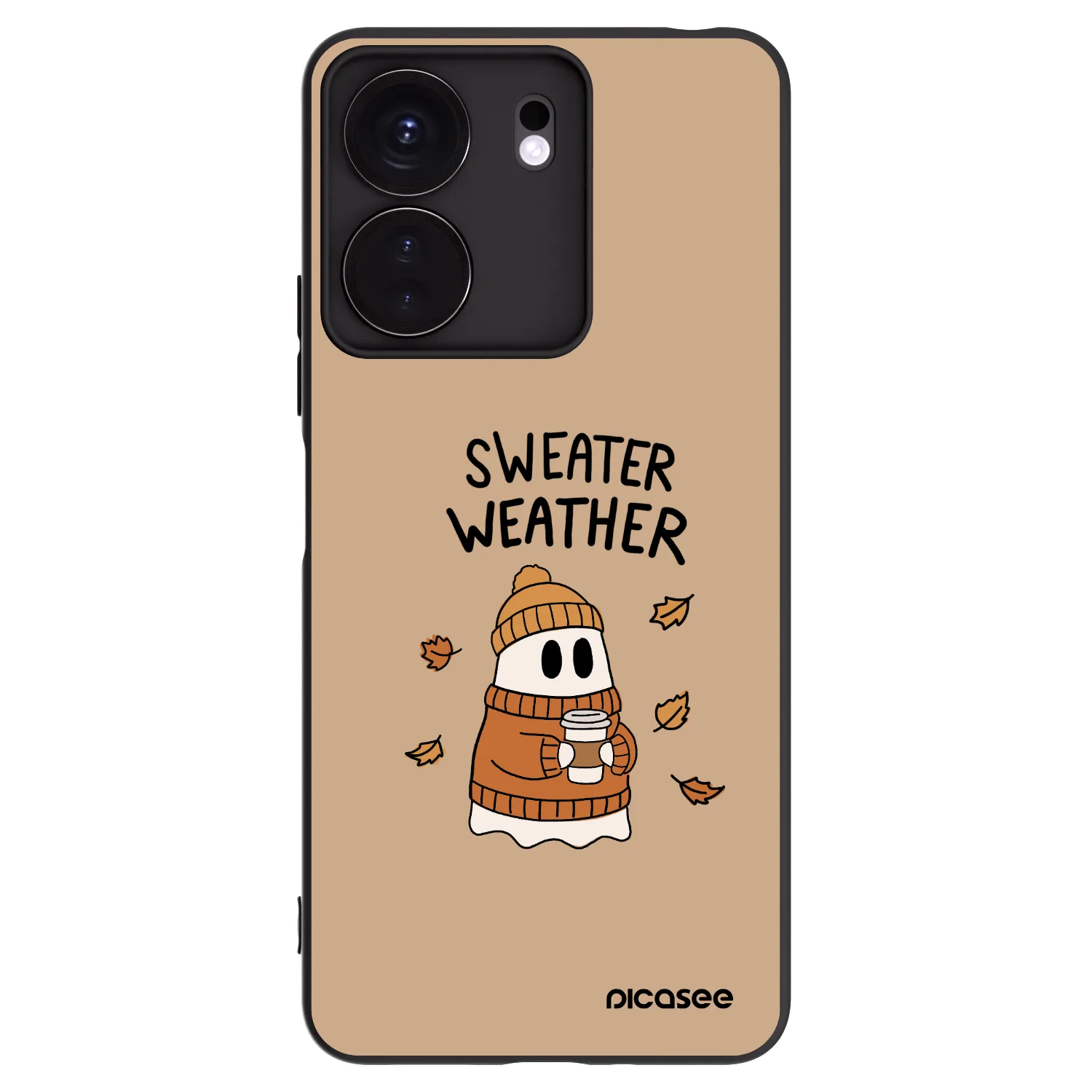 Picasee silikonowe czarne etui na Xiaomi Redmi 13C 4G - Sweater ghost