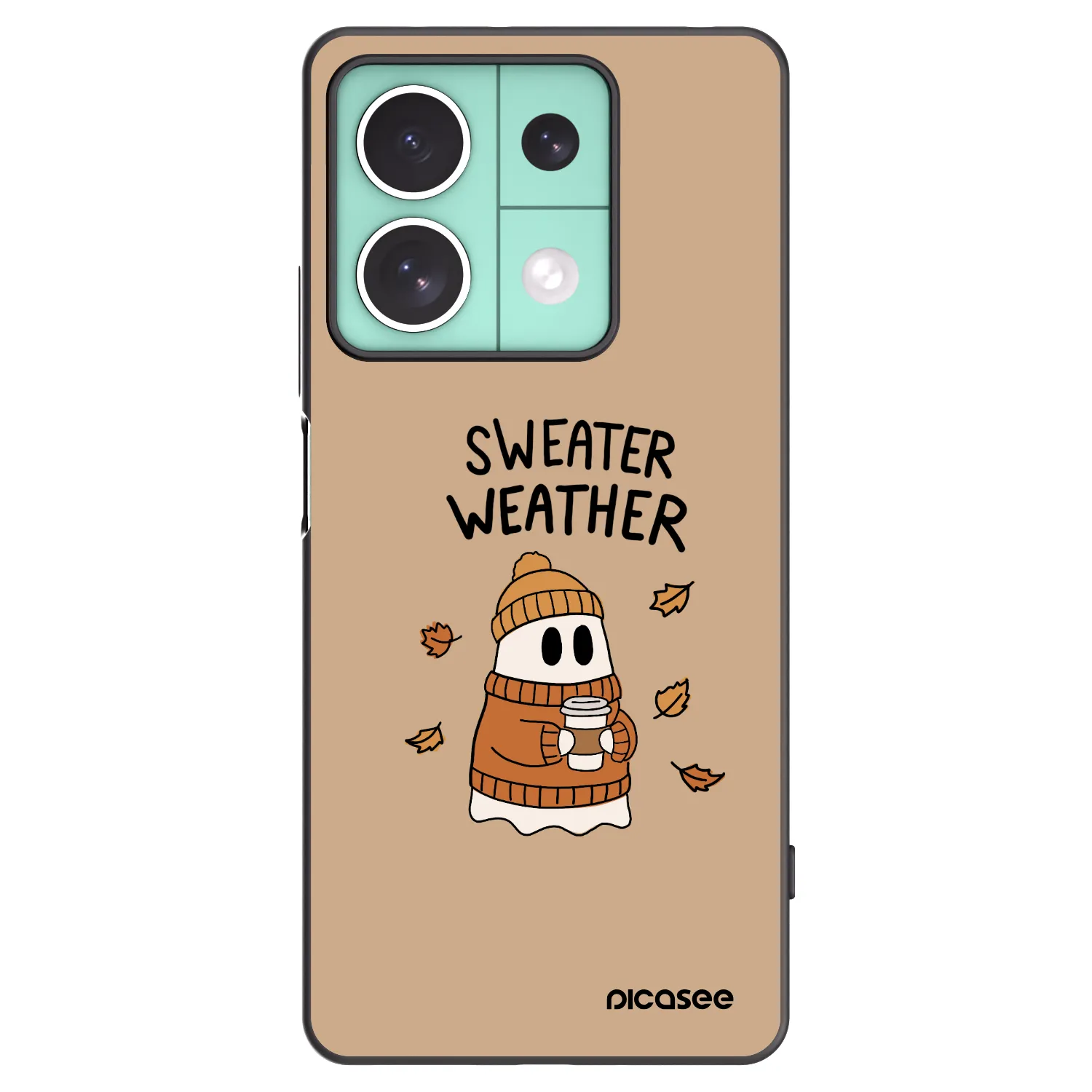 Picasee silikonowe czarne etui na Xiaomi Redmi Note 13 5G - Sweater ghost