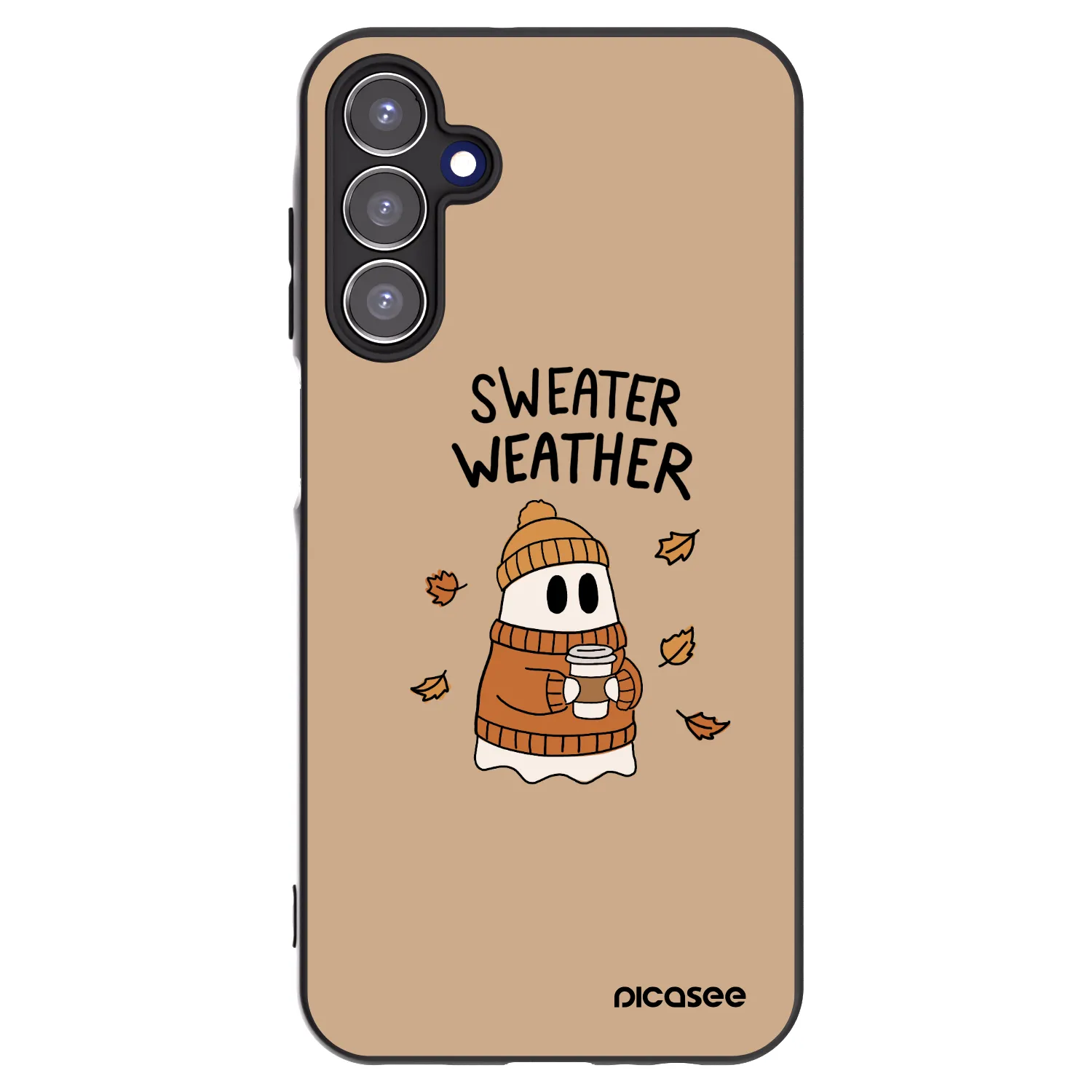 Picasee silikonowe czarne etui na Samsung Galaxy A15 A155F 4G - Sweater ghost