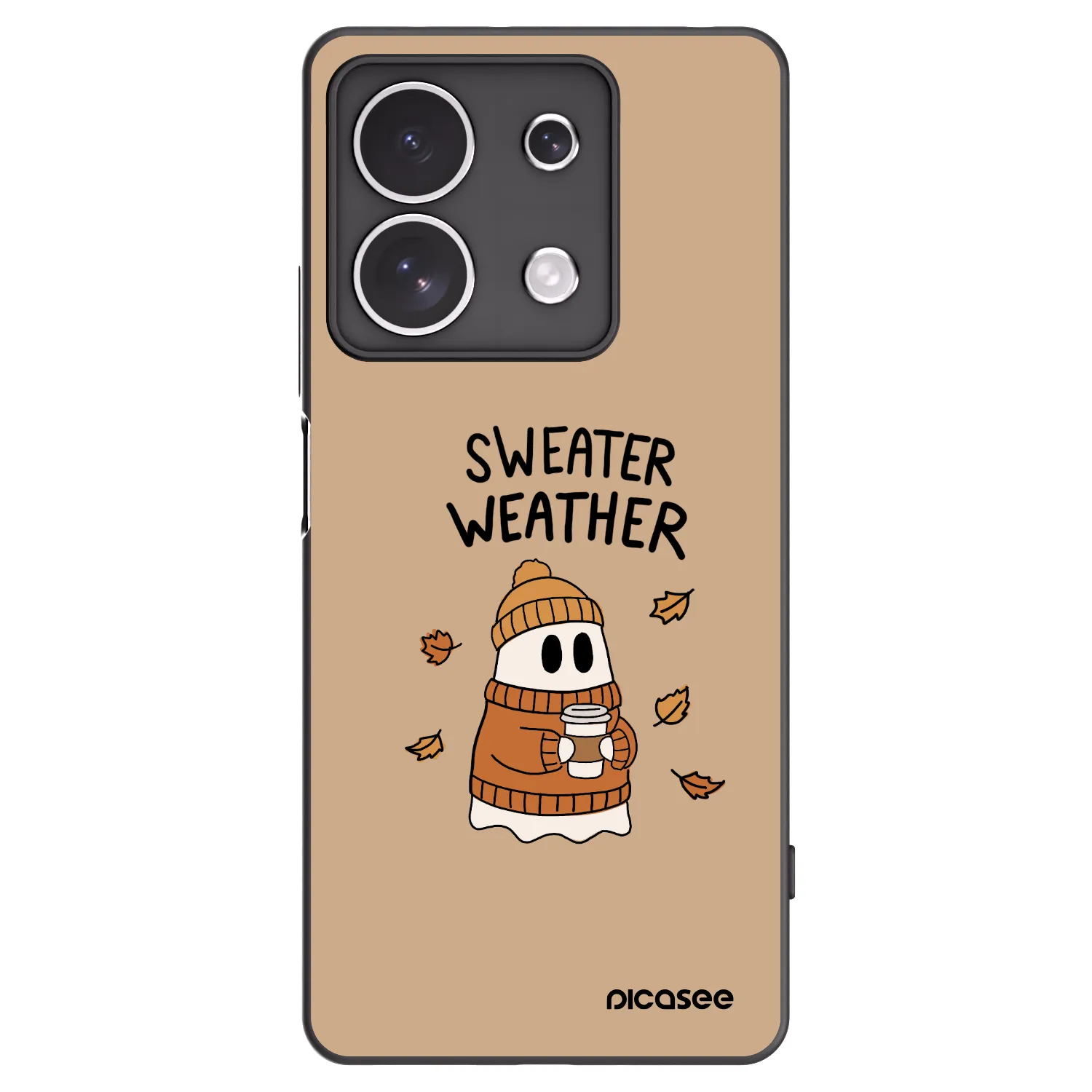 Picasee silikonowe czarne etui na Xiaomi Redmi Note 13 4G - Sweater ghost