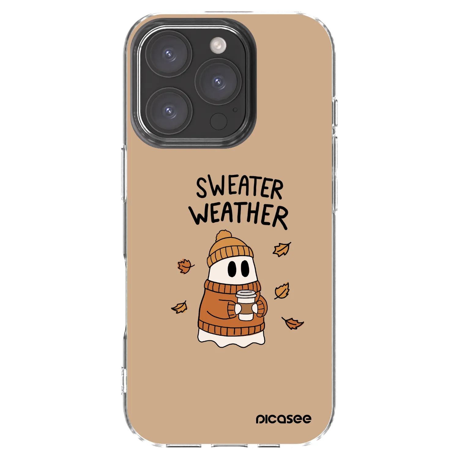 Picasee silikonowe przeźroczyste etui na Apple iPhone 16 Pro - Sweater ghost
