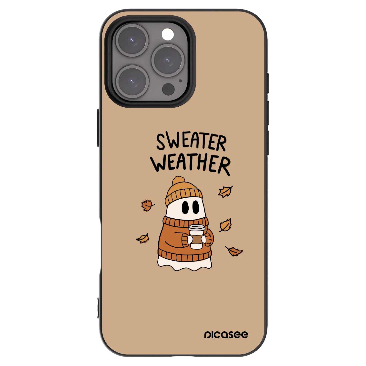Picasee silikonowe czarne etui na Apple iPhone 16 Pro Max - Sweater ghost