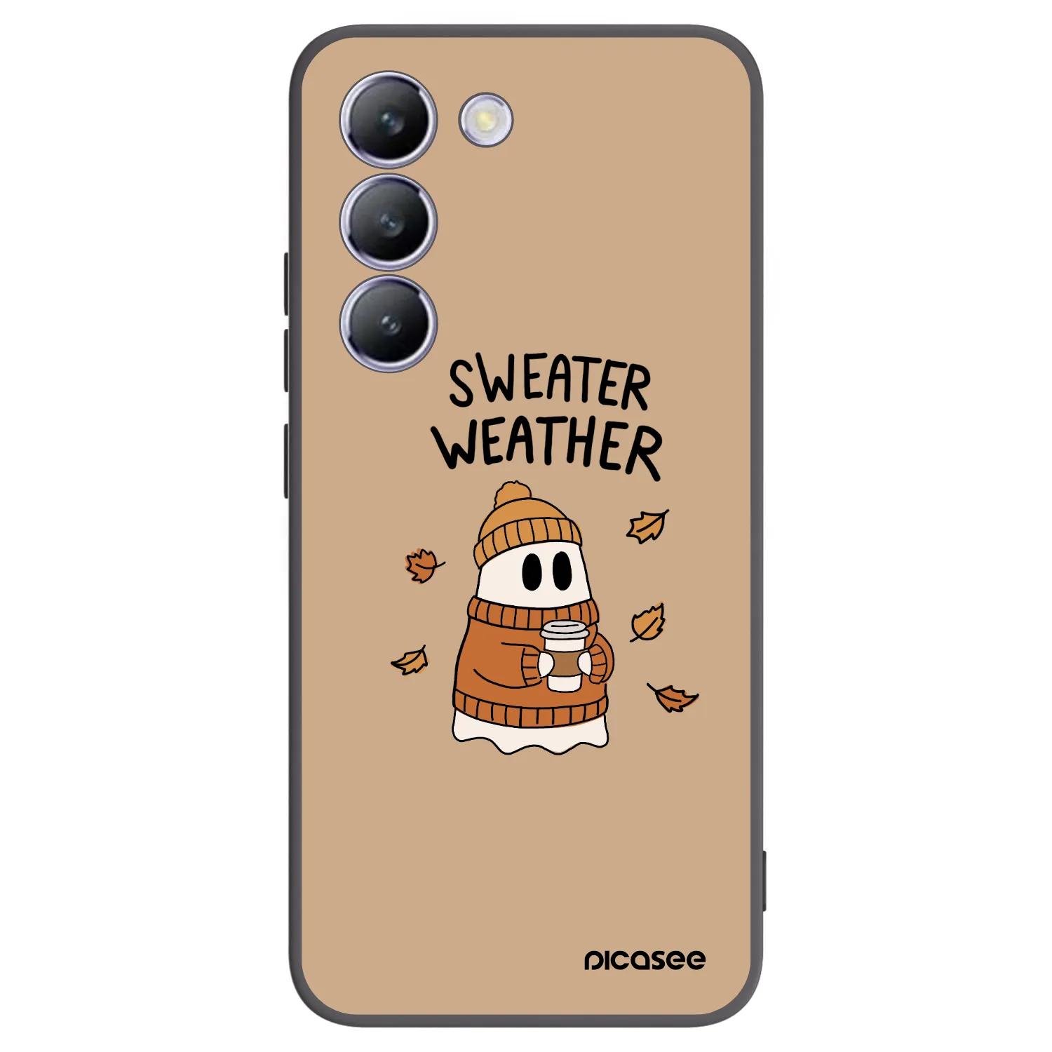 Picasee silikonowe czarne etui na Vivo V40 SE 5G - Sweater ghost