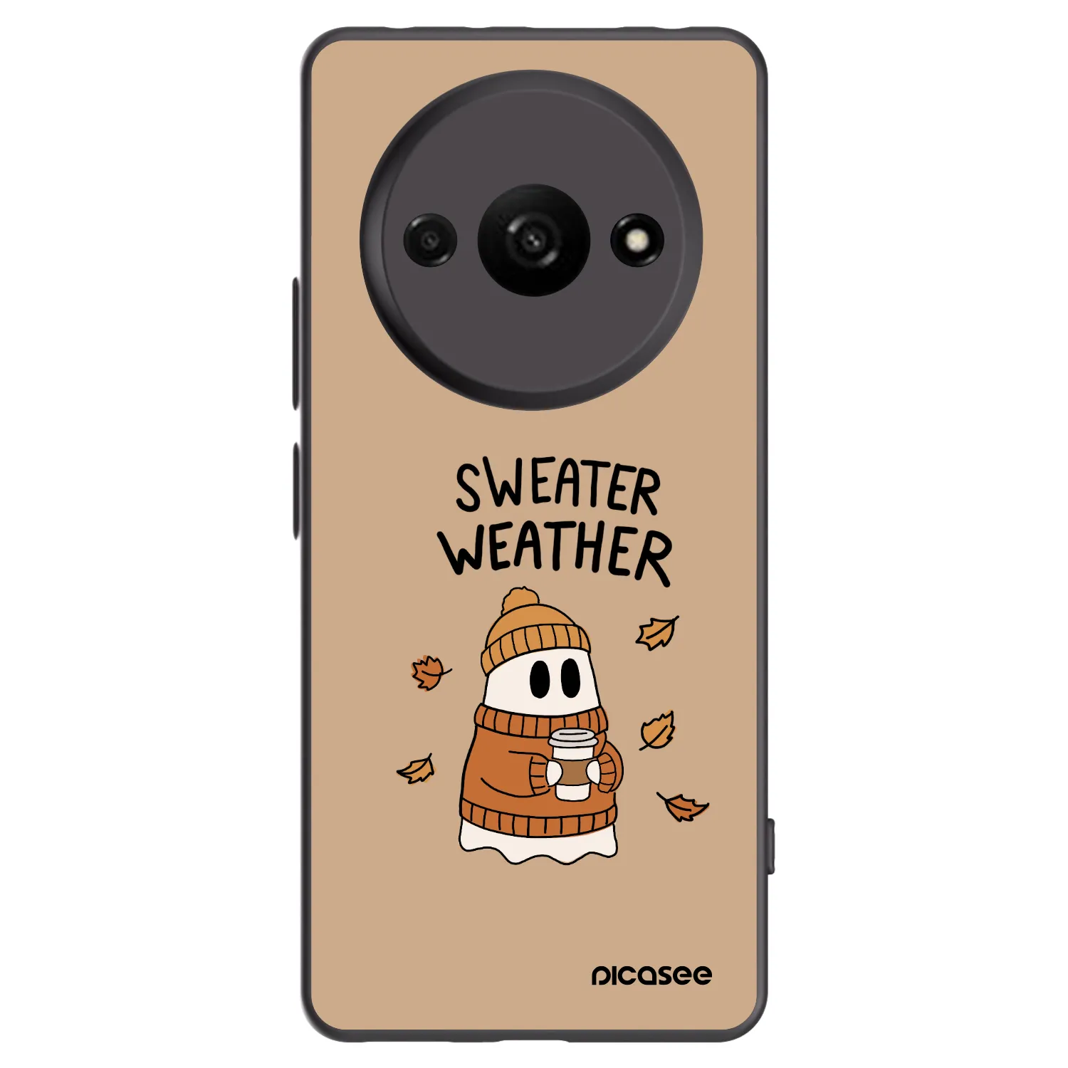 Picasee silikonowe czarne etui na Xiaomi Redmi A3 - Sweater ghost