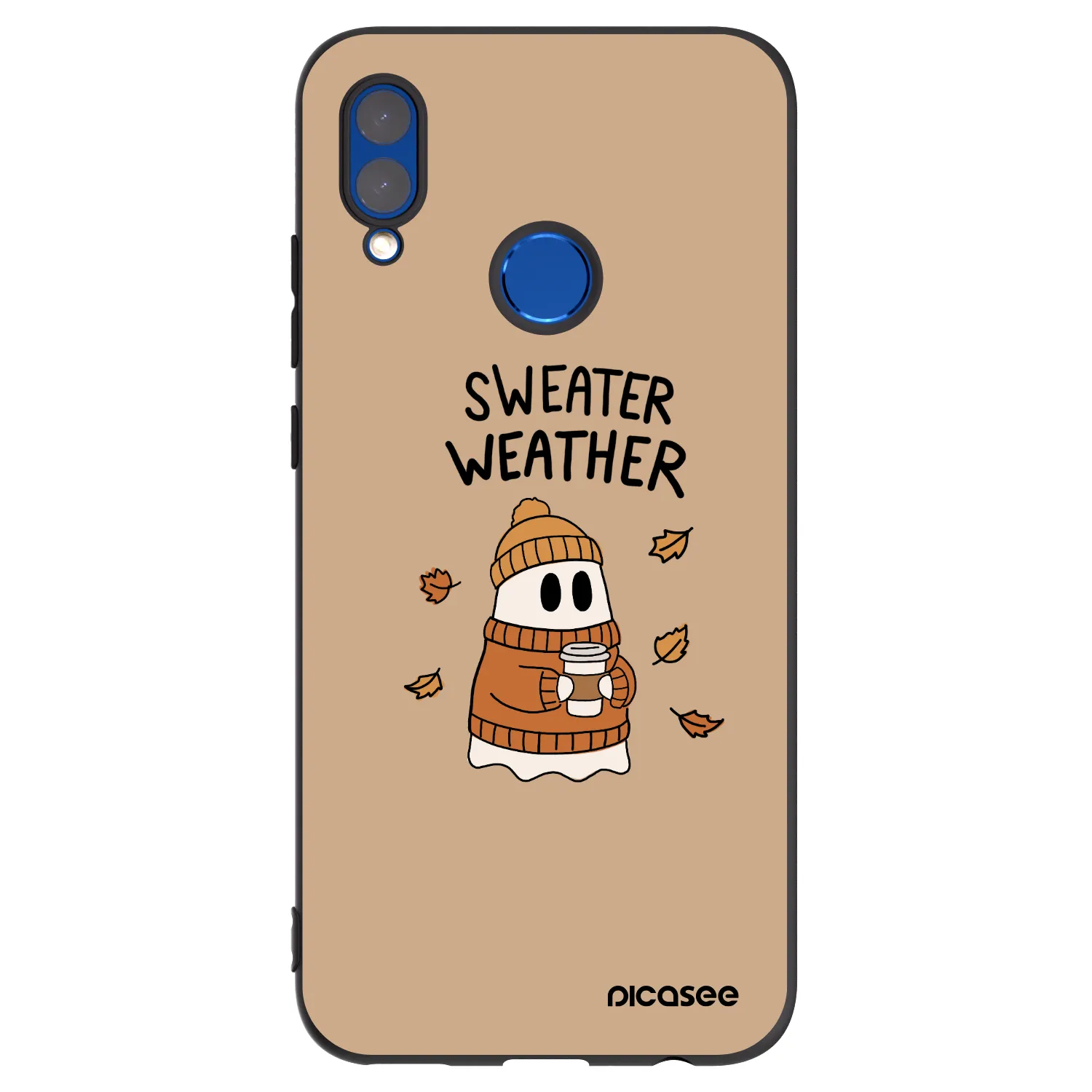Picasee silikonowe czarne etui na Honor 10 Lite - Sweater ghost