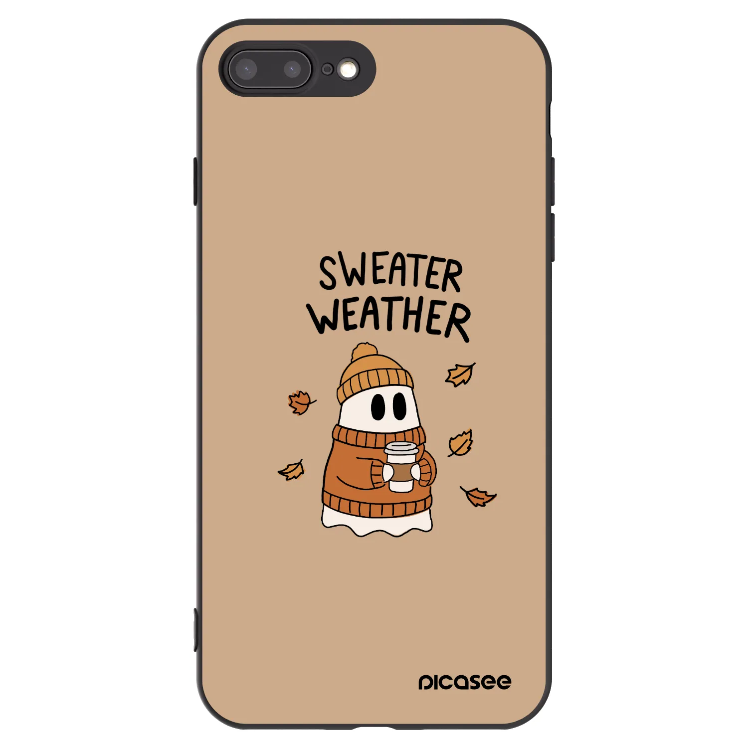 Picasee silikonowe czarne etui na Apple iPhone 8 Plus - Sweater ghost