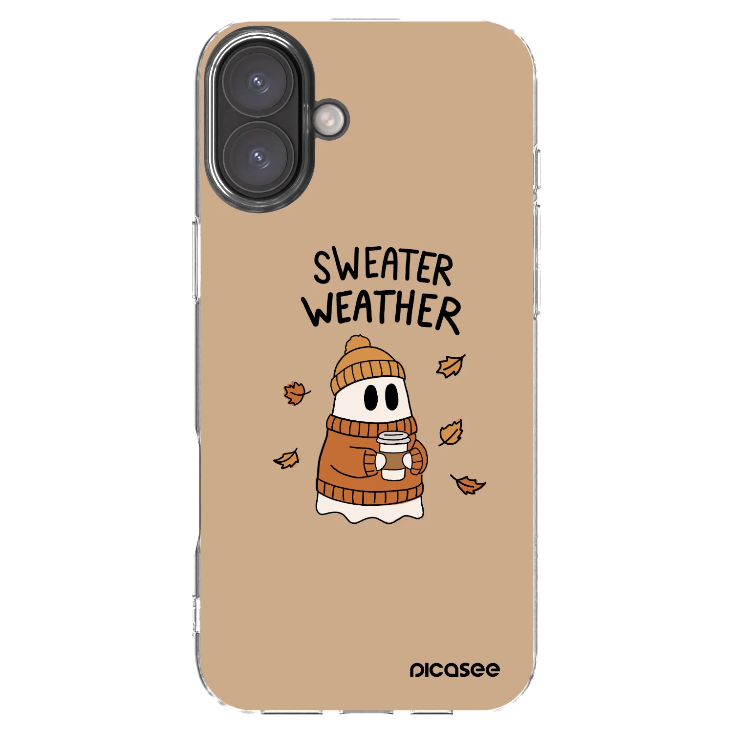 Picasee silikonowe przeźroczyste etui na Apple iPhone 16 Plus - Sweater ghost