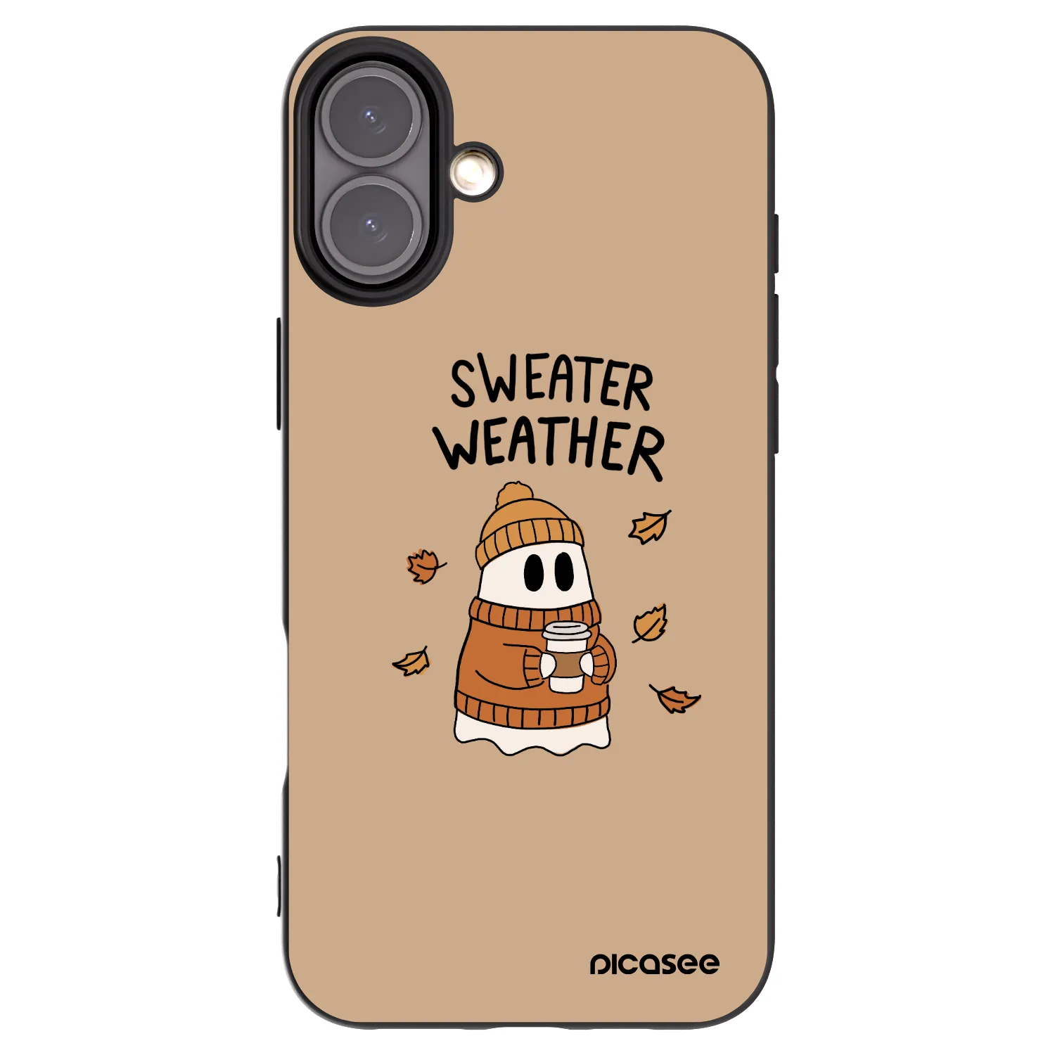 Picasee silikonowe czarne etui na Apple iPhone 16 Plus - Sweater ghost