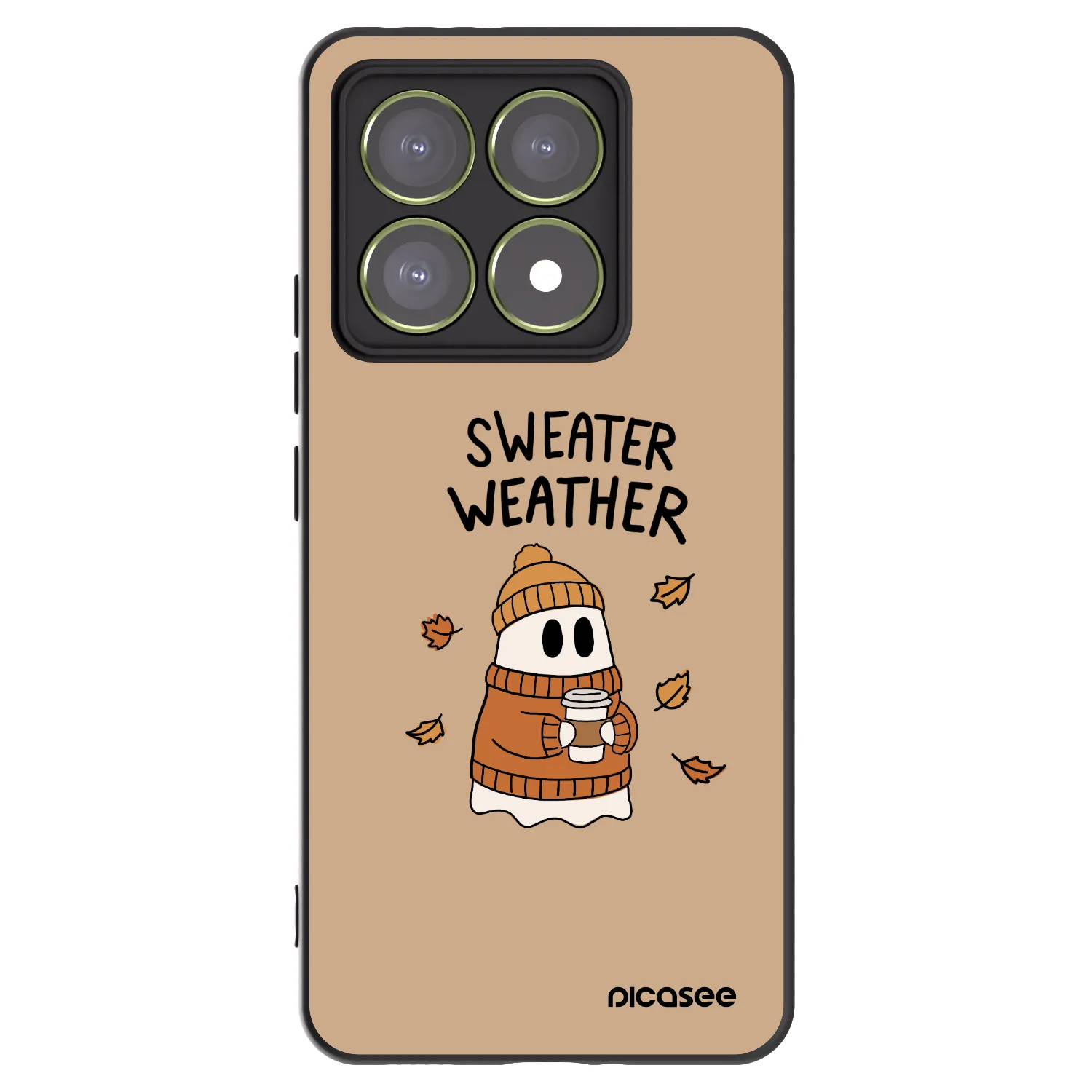 Picasee silikonowe czarne etui na Xiaomi 14T - Sweater ghost