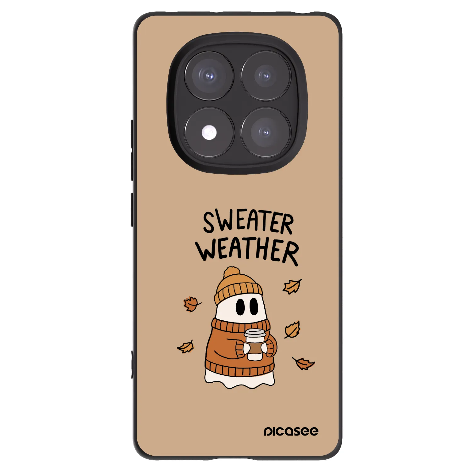 Picasee silikonowe czarne etui na Xiaomi Redmi Note 14 Pro+ 5G - Sweater ghost