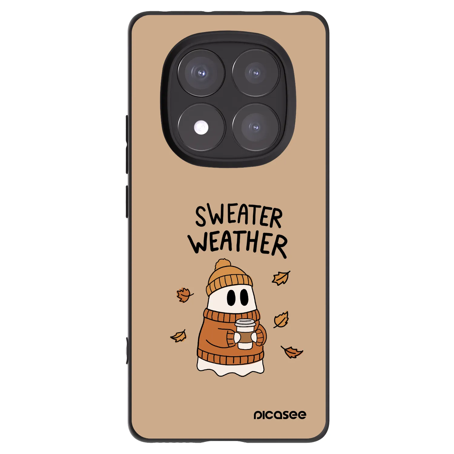 Picasee silikonowe czarne etui na Xiaomi Redmi Note 14 Pro 5G - Sweater ghost