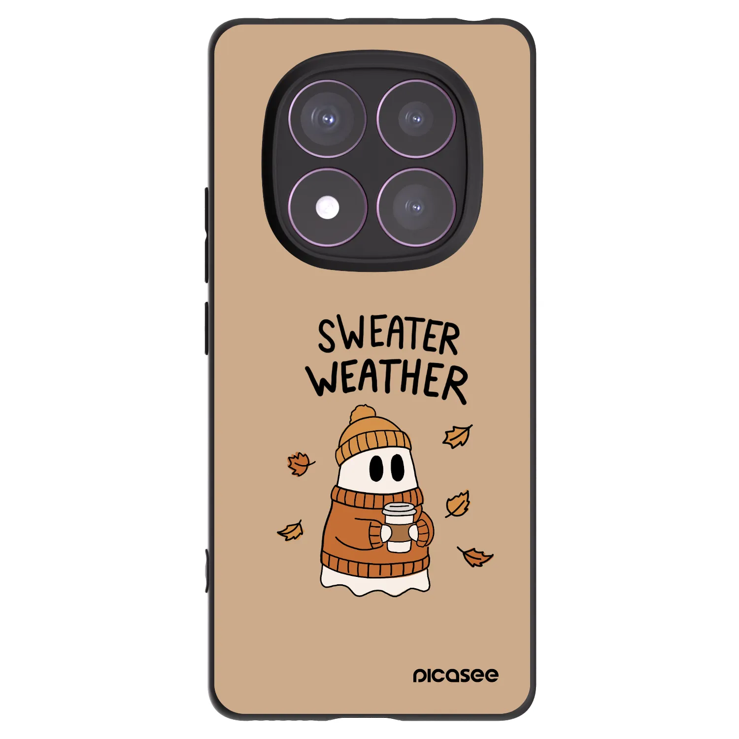 Picasee silikonowe czarne etui na Xiaomi Redmi Note 14 Pro 4G - Sweater ghost