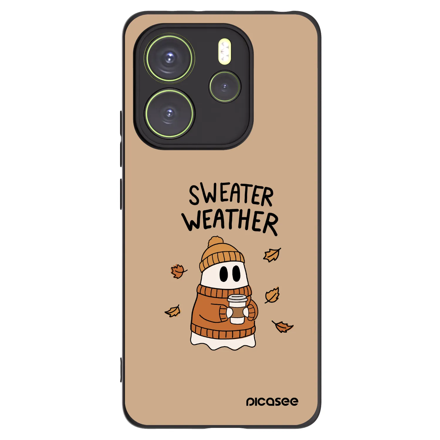Picasee silikonowe czarne etui na Xiaomi Redmi Note 14 4G - Sweater ghost