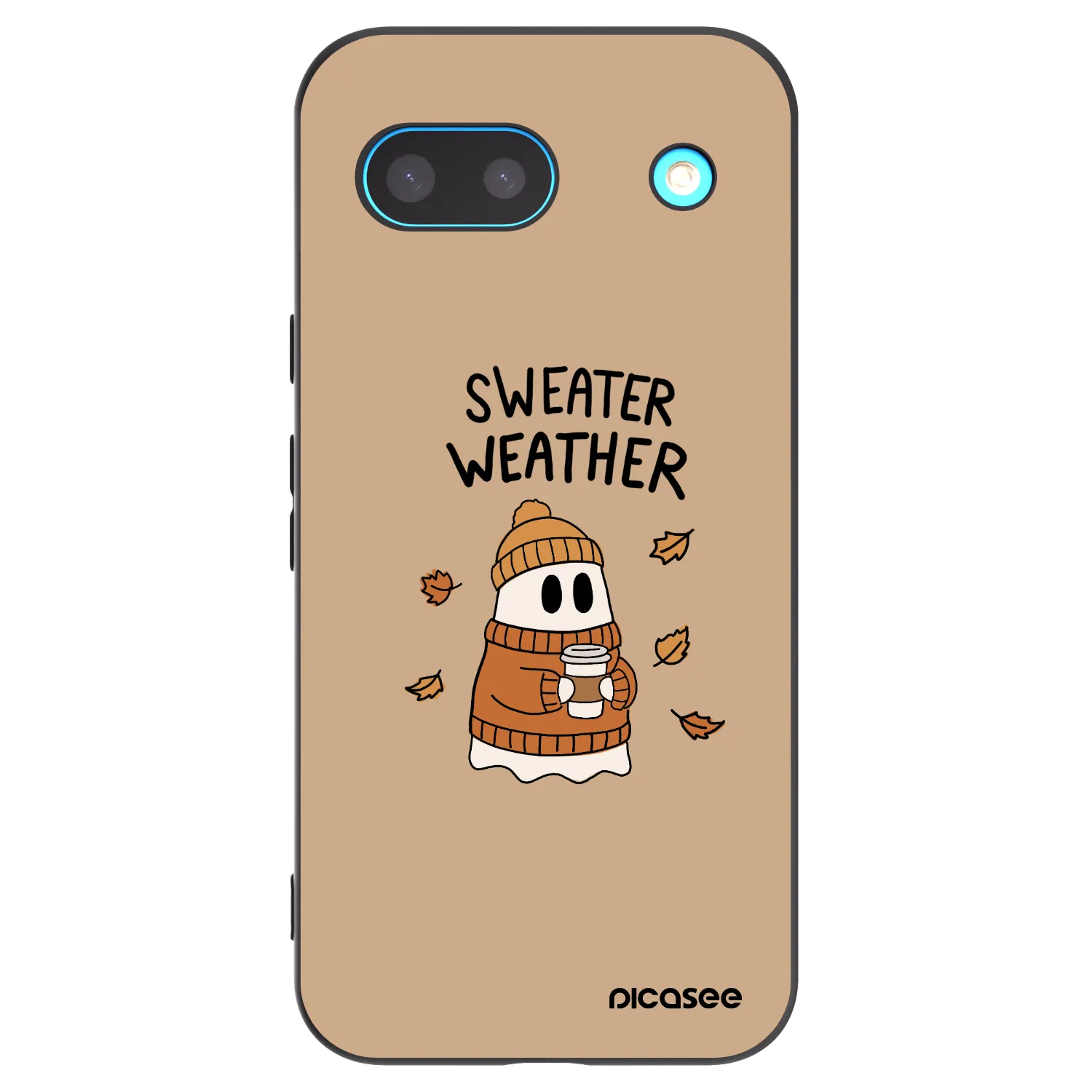 Picasee silikonowe czarne etui na Google Pixel 8 - Sweater ghost