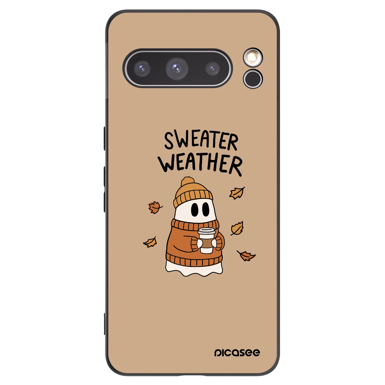 Picasee silikonowe czarne etui na Google Pixel 8 Pro - Sweater ghost